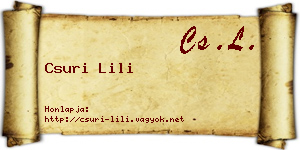 Csuri Lili névjegykártya